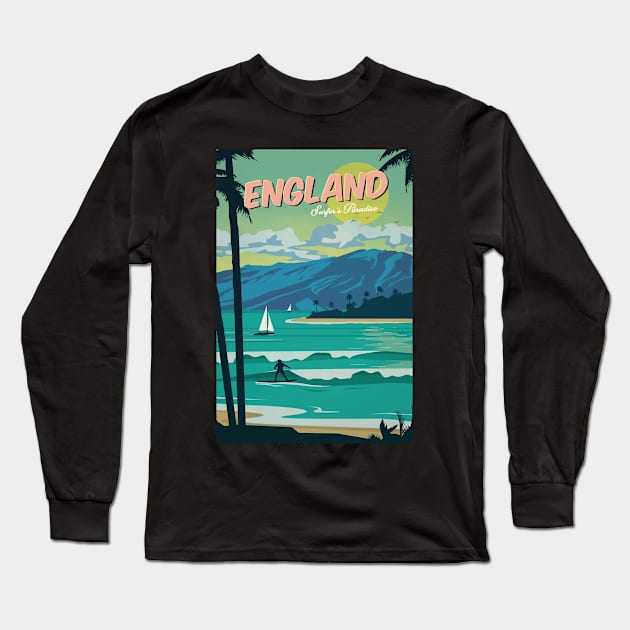 England surfer's paradise Long Sleeve T-Shirt by NeedsFulfilled